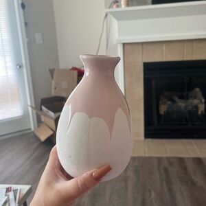 Isaac Mizrahi pink and white vase with box
